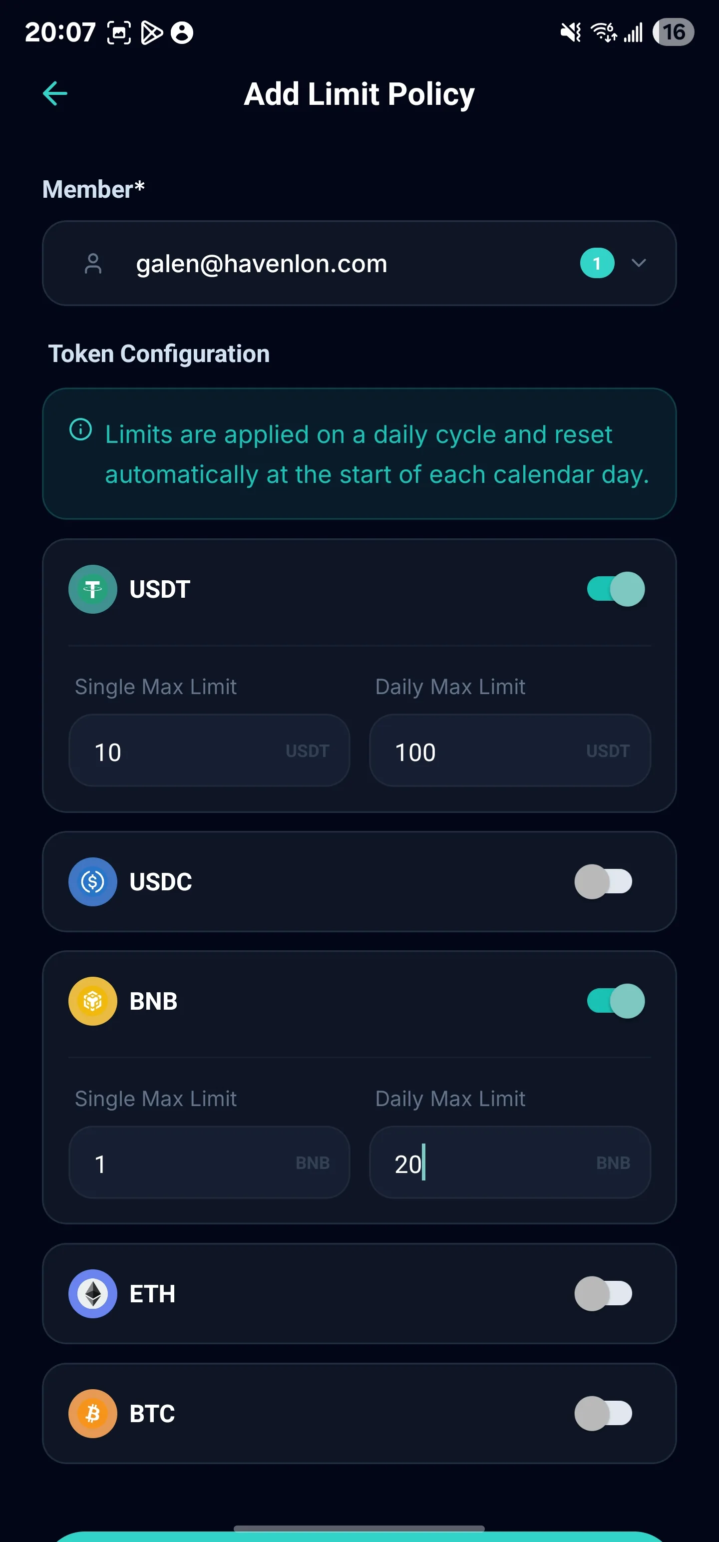 Cloud Policy screen 4