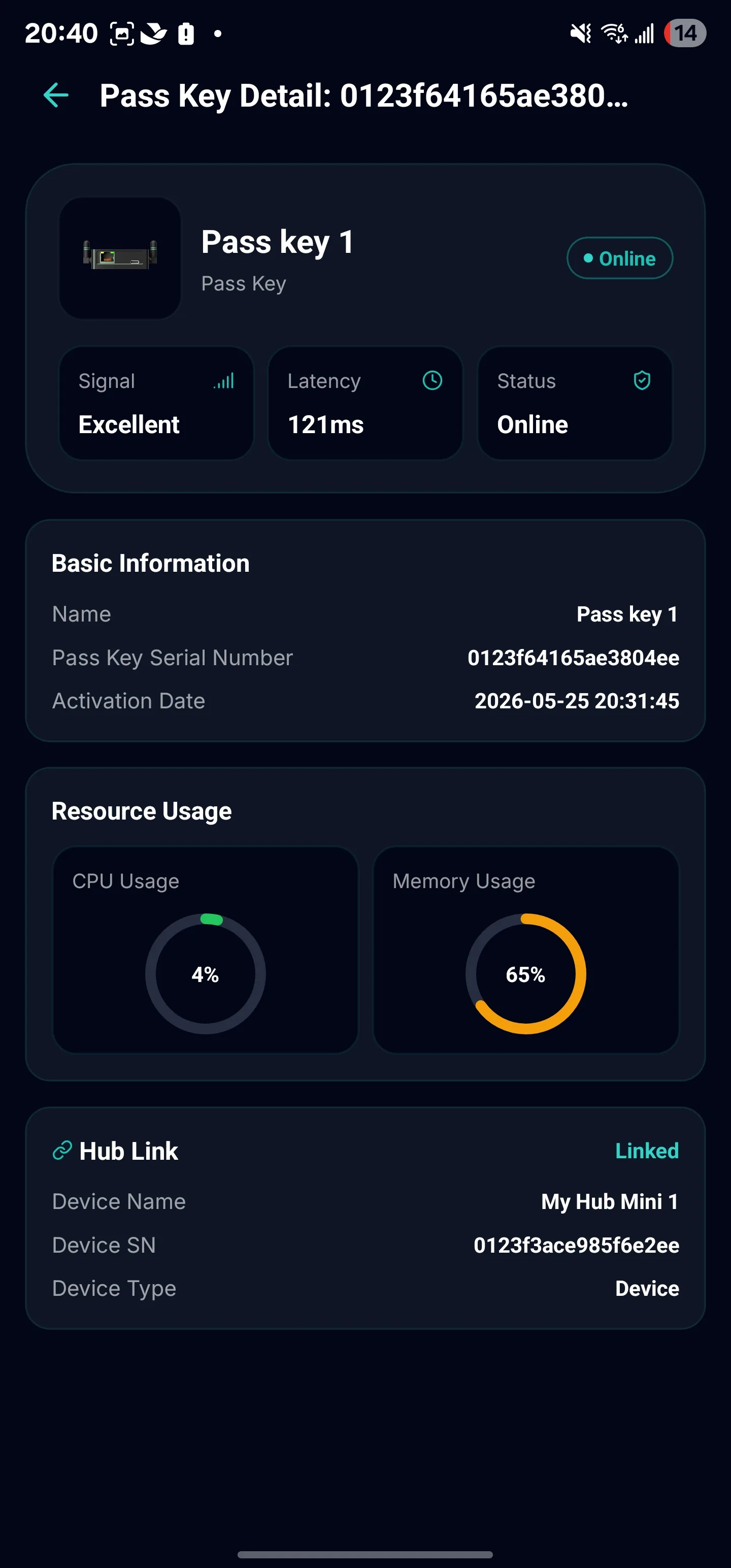 Device Control screen 2