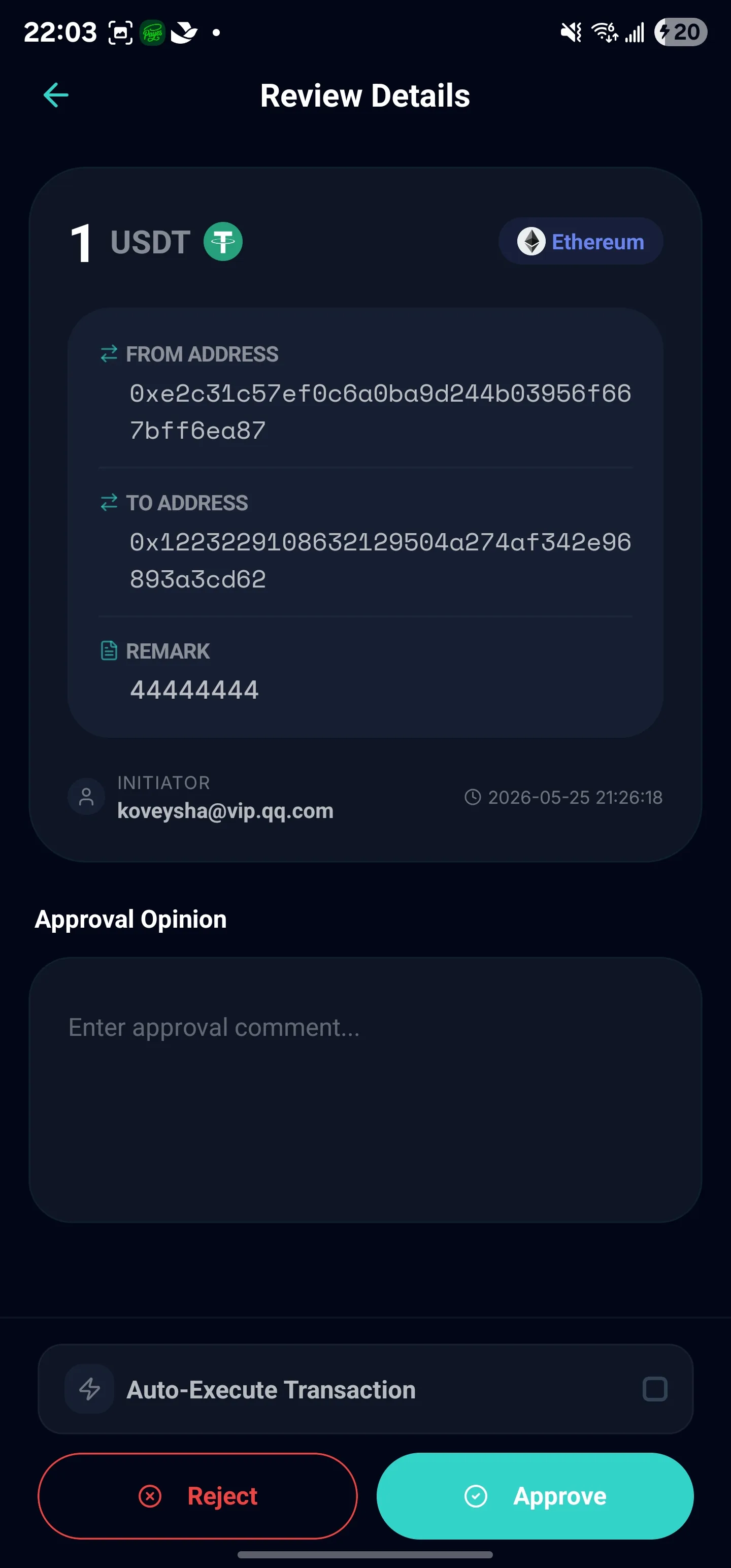 Intent Review screen 3