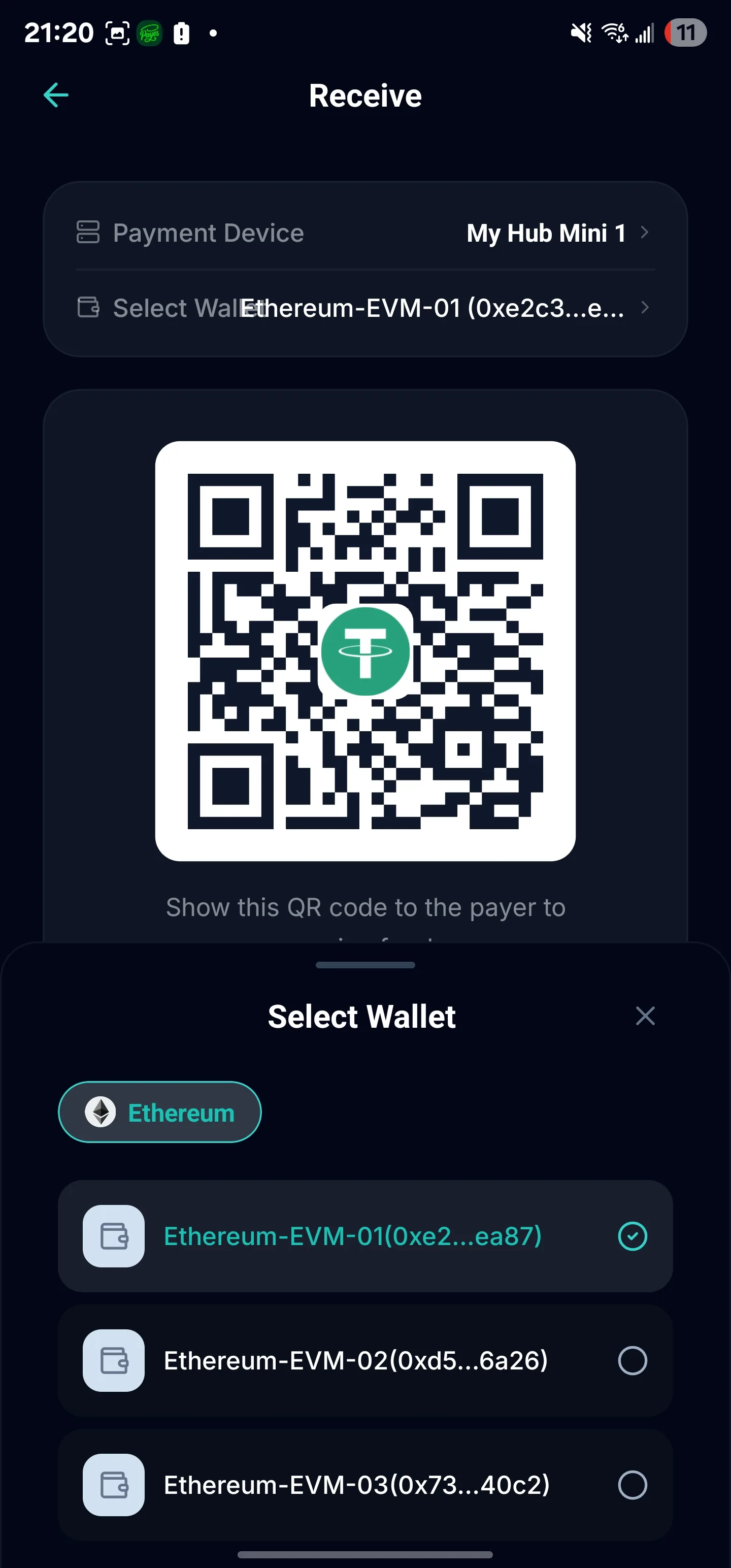 Web3 Wallet Management screen 2