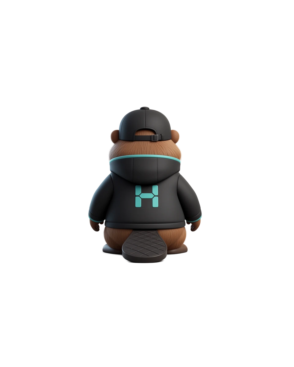 Standard back view of Mod the Beaver